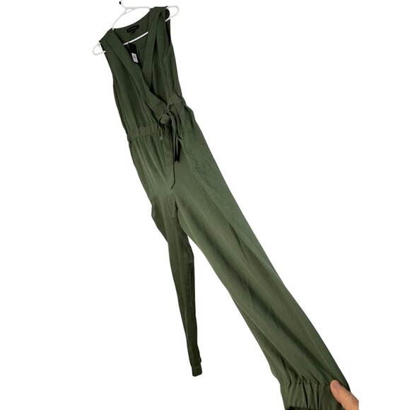 Banana Republic Green Tencel Sleeveless Wrap Jumpsuit Size 12 RO10236 NWT $149 - Picture 2 of 14